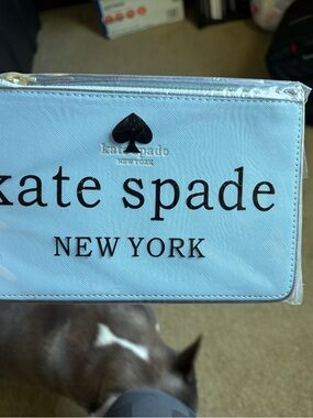 kate spade Light Blue Logo Wristlet Clutch